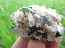 Wow Fantastic Green Tourmaline Crystal Specimen With Quartz or Micca