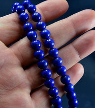 Wow 8mm Round Deep Blue A Grade Lapis Lazuli Beads Necklace With Standard Size