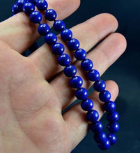 Wow 8mm Round Deep Blue A Grade Lapis Lazuli Beads Necklace With Standard Size