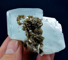 Exceptional Terminated Equamarine Crystal Combined With Mica from Nagar Pakistan