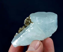 Exceptional Terminated Equamarine Crystal Combined With Mica from Nagar Pakistan