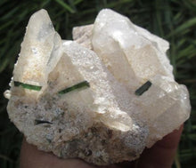 Beautiful Greenish Tourmaline Crystal Specimen With Quartz or Mica